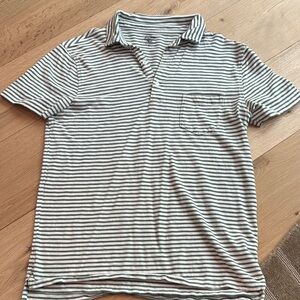 J. Crew White and Black Polo Shirt Classic Design